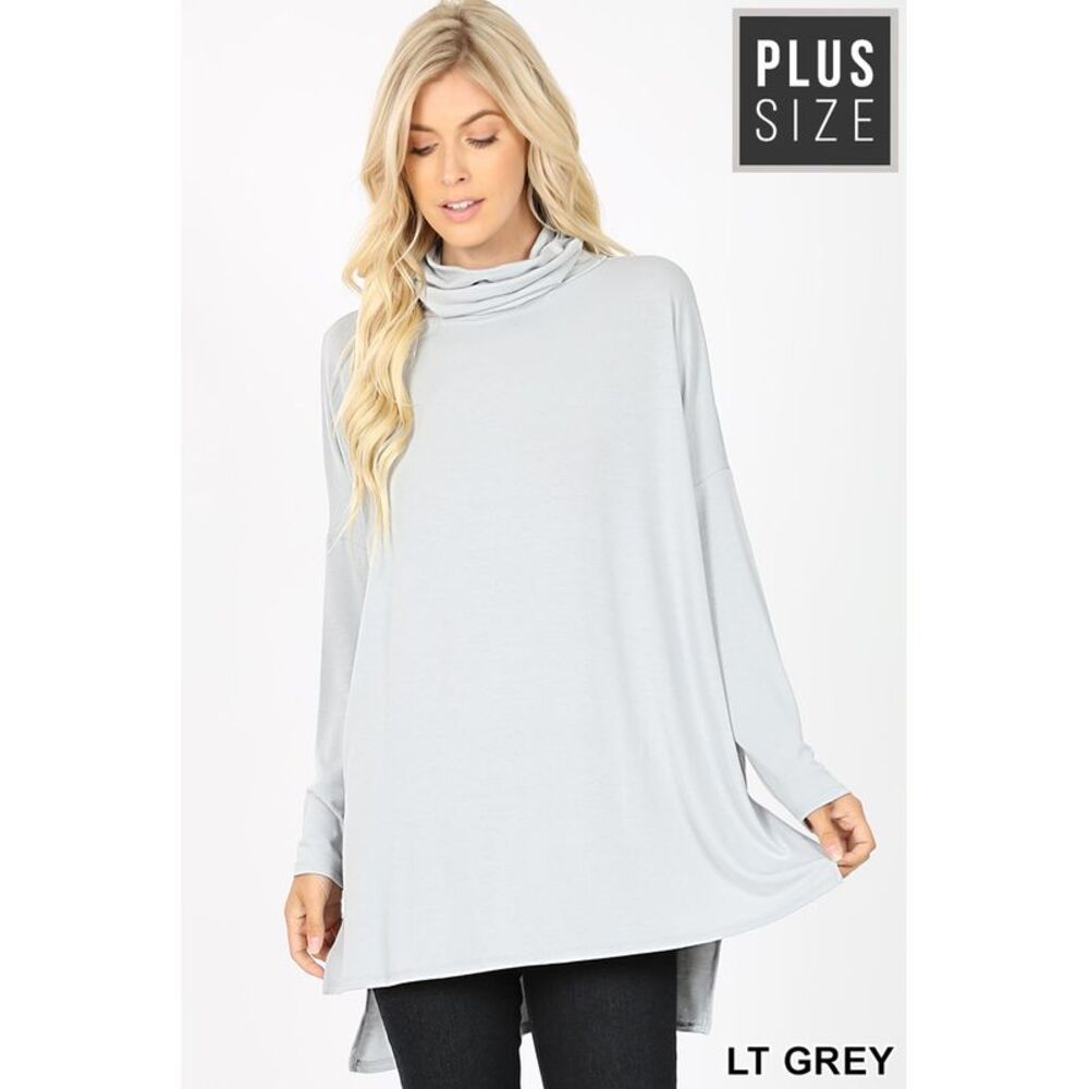 World of Leggings Rayon Cowl Neck Dolman Sleeve Plus Size Top